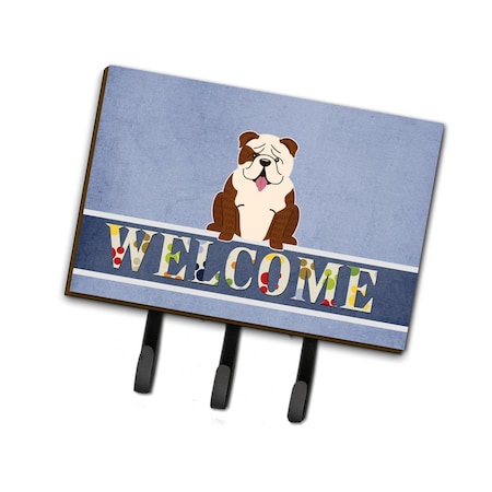 Carolines Treasures English Bulldog Brindle White Welcome Leash or Key Holder BB5702TH68